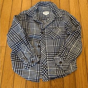 Navy and White Checkered Button Down Shirt